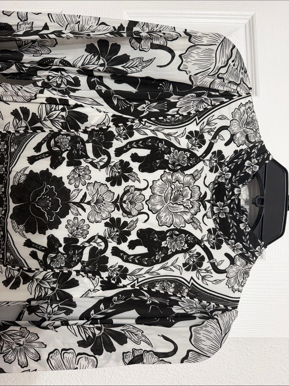 Farm Rio Black & White Long-Sleeve Mini Dress - Picture 5 of 6
